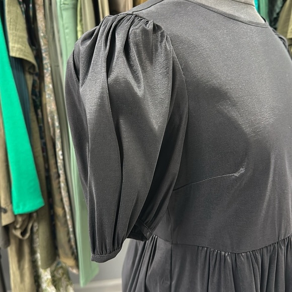 LIKELY Puff Sleeve Elegant Black Midi Dress Size 10 - Picture 5 of 8